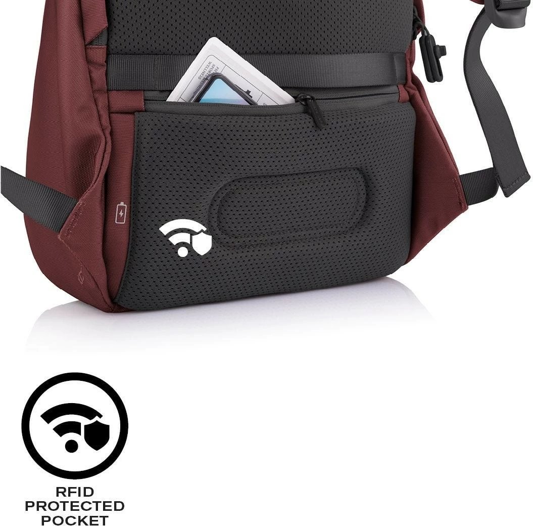Çantë shpine XD DESIGN BOBBY SOFT, 13-16L, për laptop 15.6", e kuqe