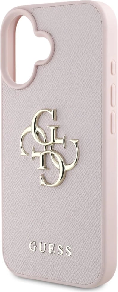 Mbështjellës Guess Grained Big 4G Logo Small Classic Logo për iPhone 16, Rozë Mbështjellës Guess Grained Big 4G Logo Small Classic Logo për iPhone 16, Rozë