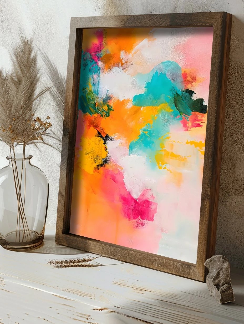 Pikturë dekorative me kornizë, MDF, shumëngjyrëshe, Wallity, GE175-L