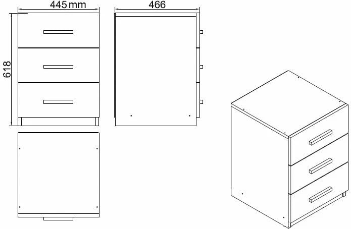 Set mobiljesh për zyre, ngjyrë lisi dhe e zezë, Vo12-Ob