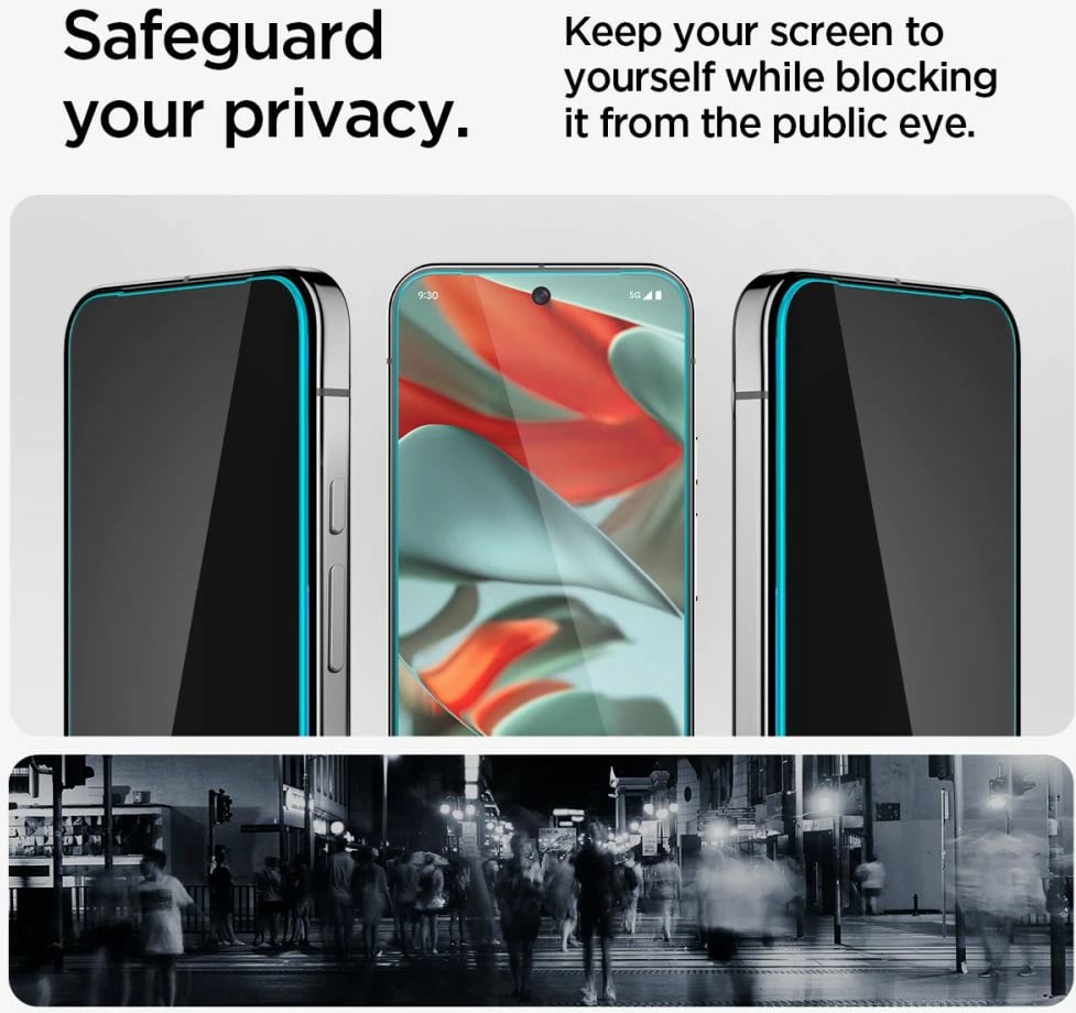Xham mbrojtës Spigen Glas.TR EZ Fit Privacy për Google Pixel 9 Pro XL, 2 copë