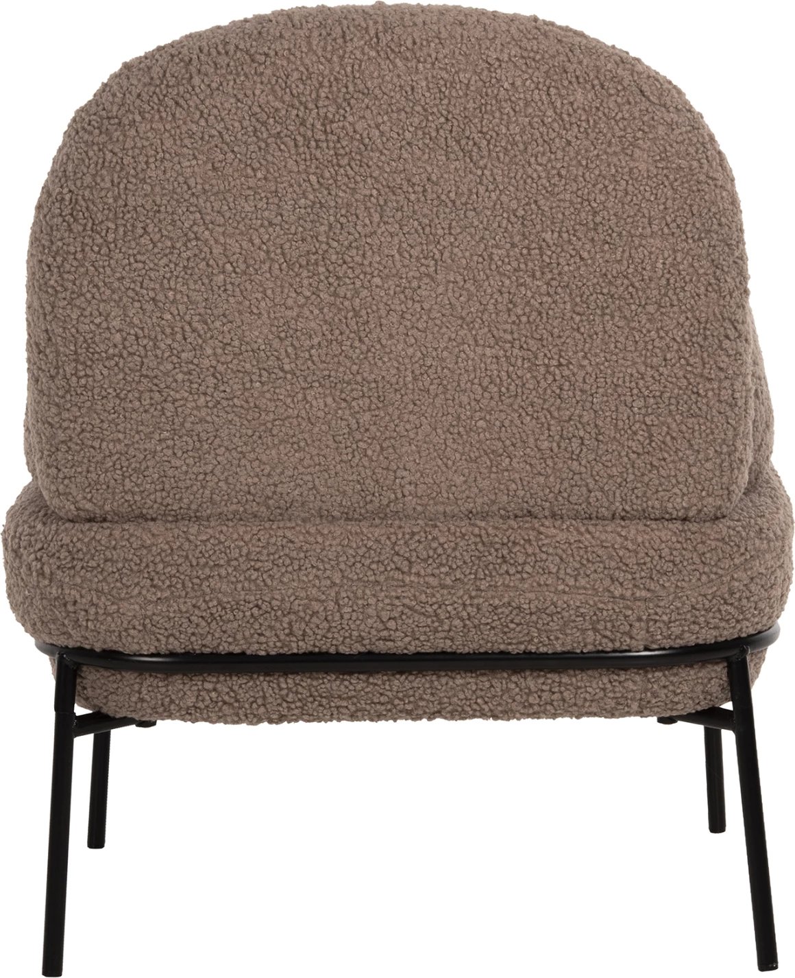 Karrige AGNES FH9525.25 ngjyrë kafe e çelët boucle, këmbë metali të zeza, 74x71x83H cm.