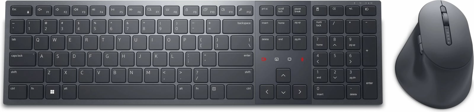 Tastierë dhe Maus DELL KM900, Wireless, RF Wireless + Bluetooth, QWERTZ, Grafit