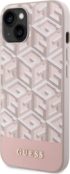 Mbështjellës Guess GCube Stripes MagSafe për iPhone 14, 6.1", Rozë