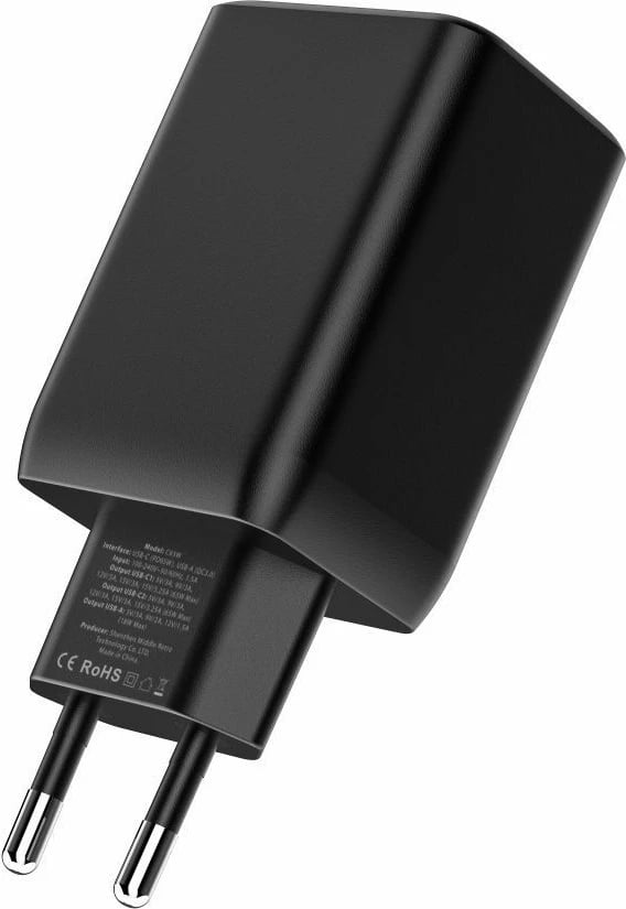 Karikues rrjeti Tech-Protect C65W, 2x USB-C PD 65W / USB-A QC 3.0, Bardhë