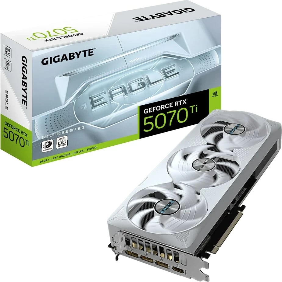 Kartelë grafike Gigabyte GeForce RTX 5070 Ti EAGLE OC ICE SFF 16G, 16GB, e bardhë