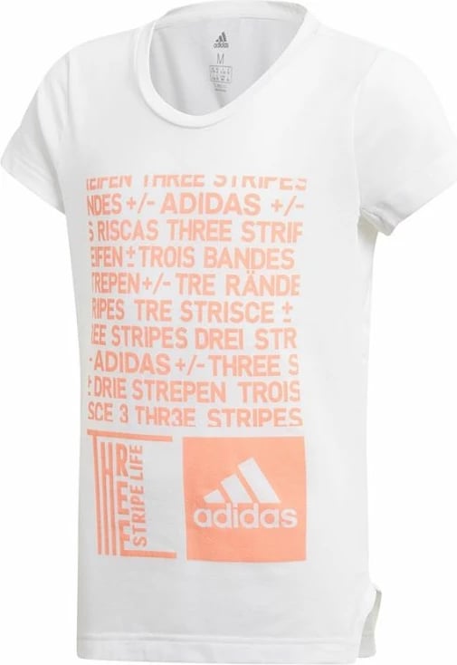 Fanellë stërvitjeje për vajza adidas, e bardhë