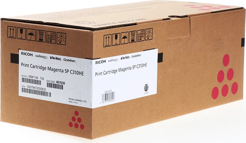 Toner, Ricoh, Type SPC310 / 407636, XL 6000 faqe, magenta