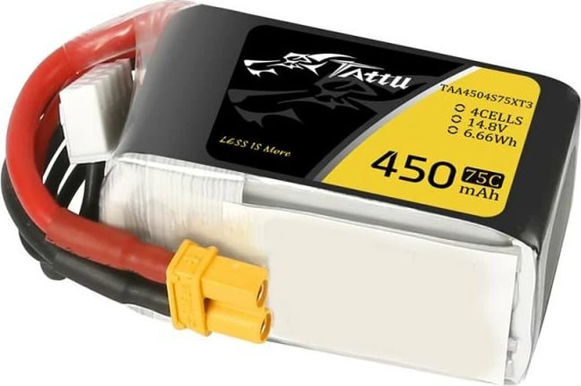 Bateri LiPo Tattu 450mAh 14.8V 75C 4S1P me XT30
