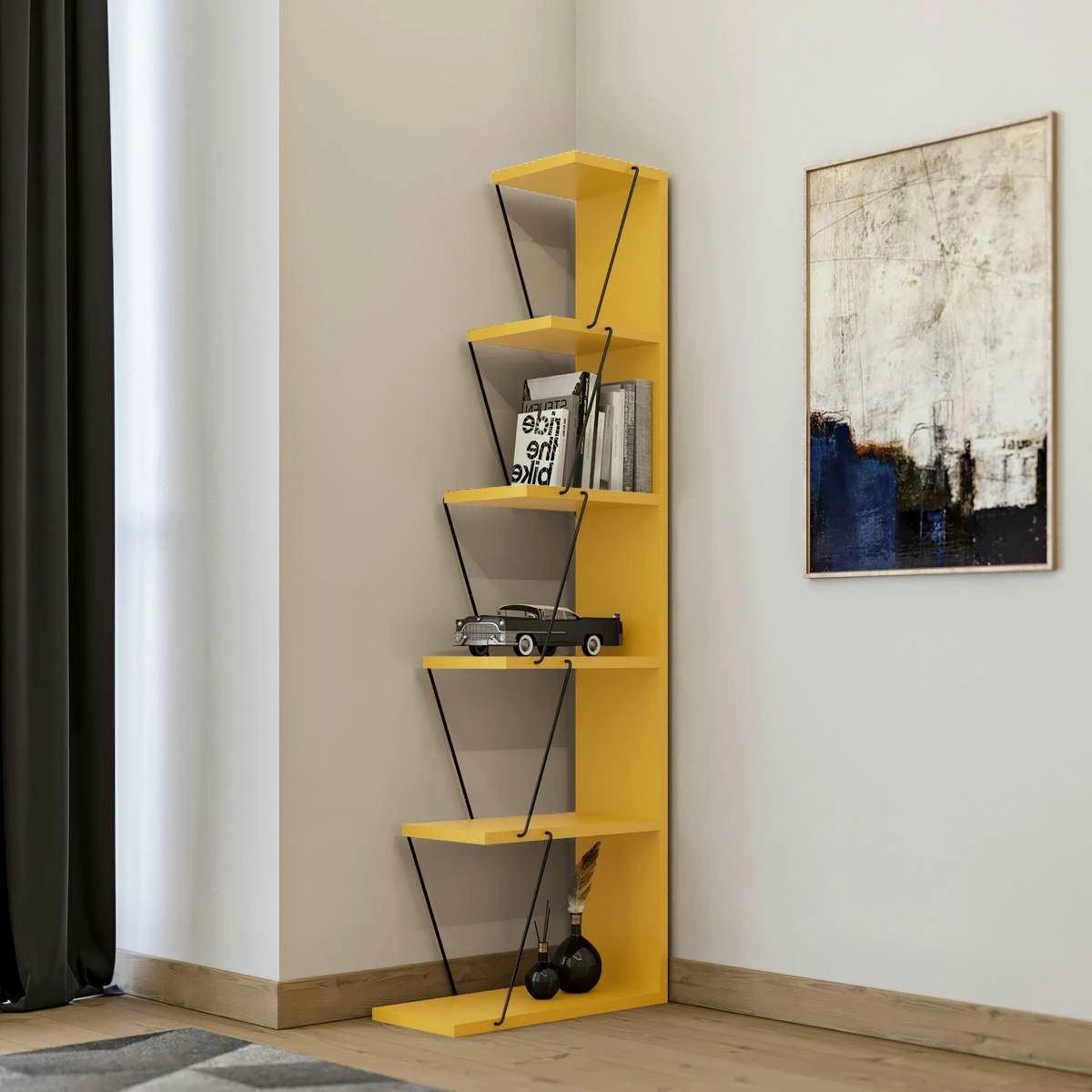 Raft librash Hanah Home, Tlos, ngjyrë e verdhë