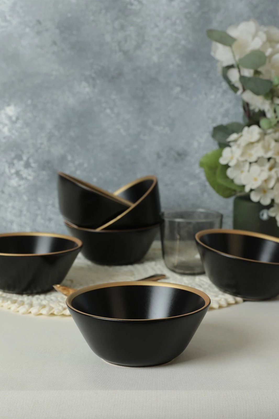 Set tasash (6 copë), Hermia Concept, ST042406F956A841700MAKA500, ngjyrë e zezë dhe ari