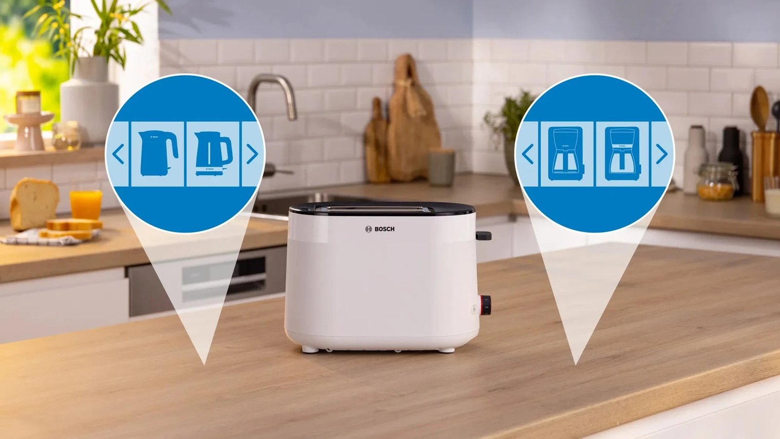 Toster Bosch TAT2M121, 950 W, Bardhë