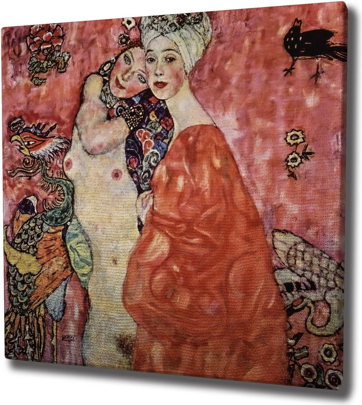 Pikturë dekorative në kanavacë, art i Gustav Klimt, shumëngjyrëshe, 100x100cm