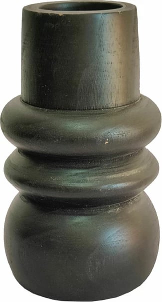 Vazo Nubia, dru, ngjyrë e zezë, 18x18x31 cm