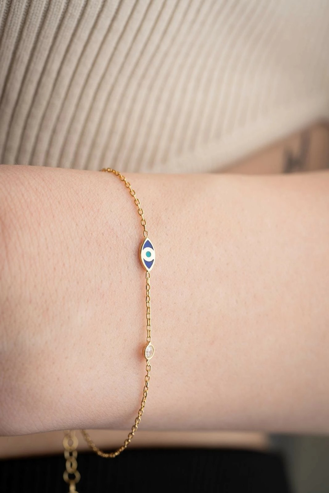 Byzylyk argjendi Jumeon, ngjyrë ari, kaltër e bardhë, NRZ999641