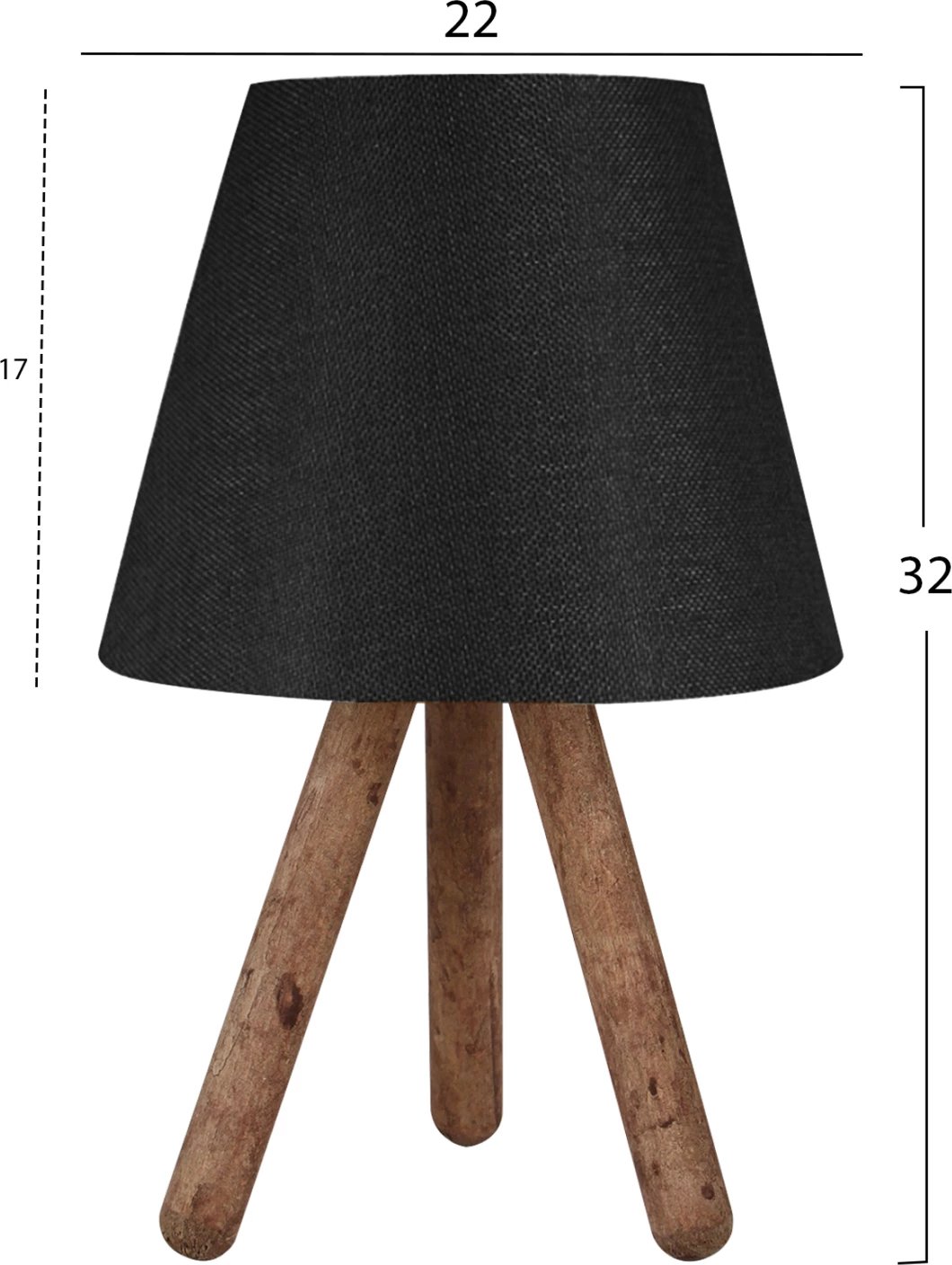 Llambë tavoline moderne, ngjyrë e zezë-kafe, FH7598.03