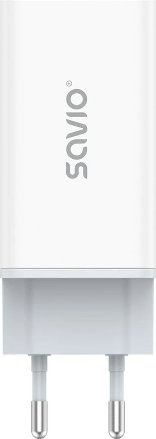 Mbushës muri Savio LA-07, 65W, GaN, 2x USB-C, 1x USB-A, i bardhë
