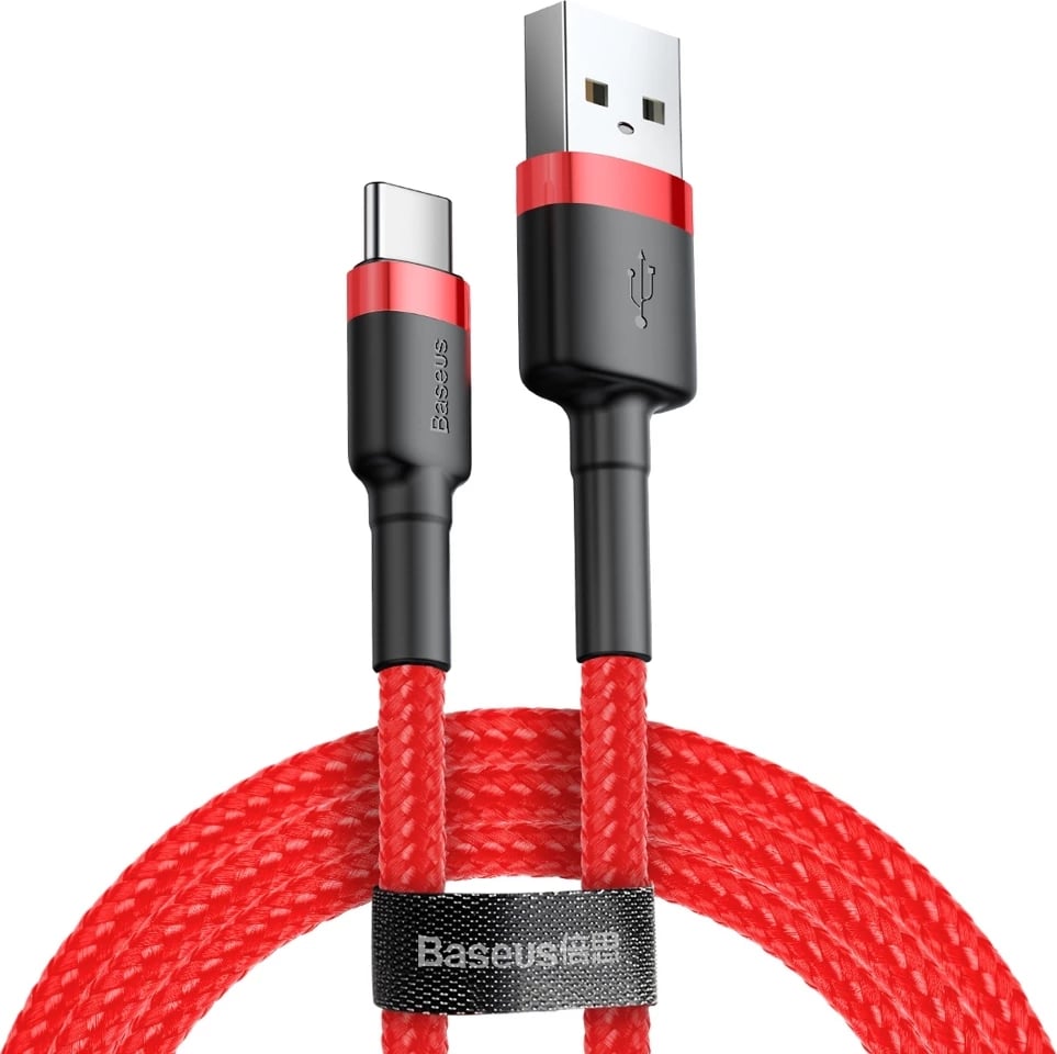 Kabllo Baseus Cafule CATKLF-B09 USB-A në USB-C, 1m, e kuqe