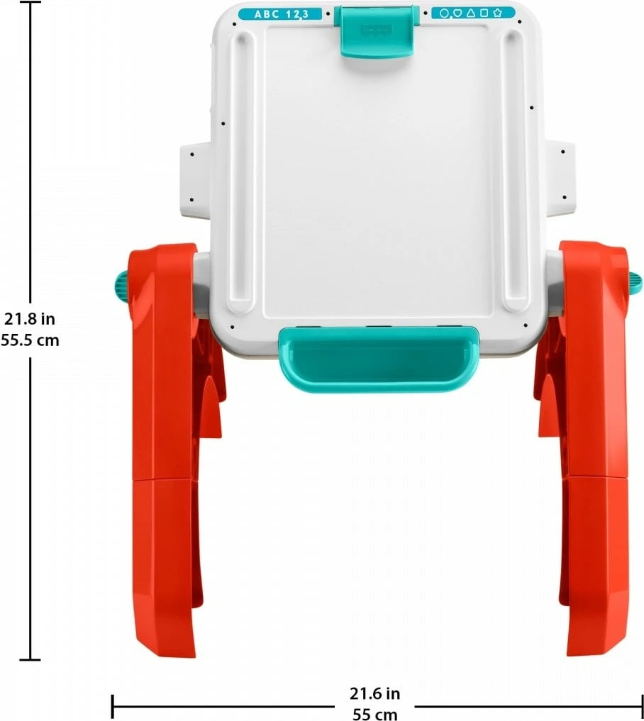 Lodër edukative 4‑në‑1 tavolinë aktiviteti & molbert, Fisher-Price JGW88, 135+ aktivizime, shumëgjuhëshe (PL/HU/CZ/SK/EN), 6–36 muaj, bateri AA, shumëngjyrëshe