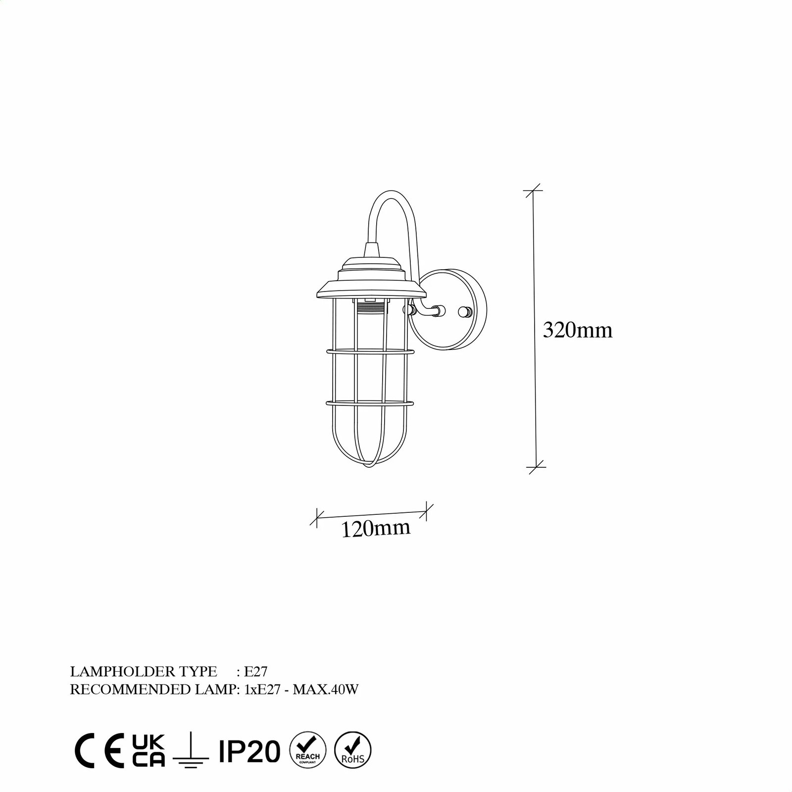 Llambë muri Opviq, mahoni, 13205 Llambë muri Opviq, mahoni, 13205