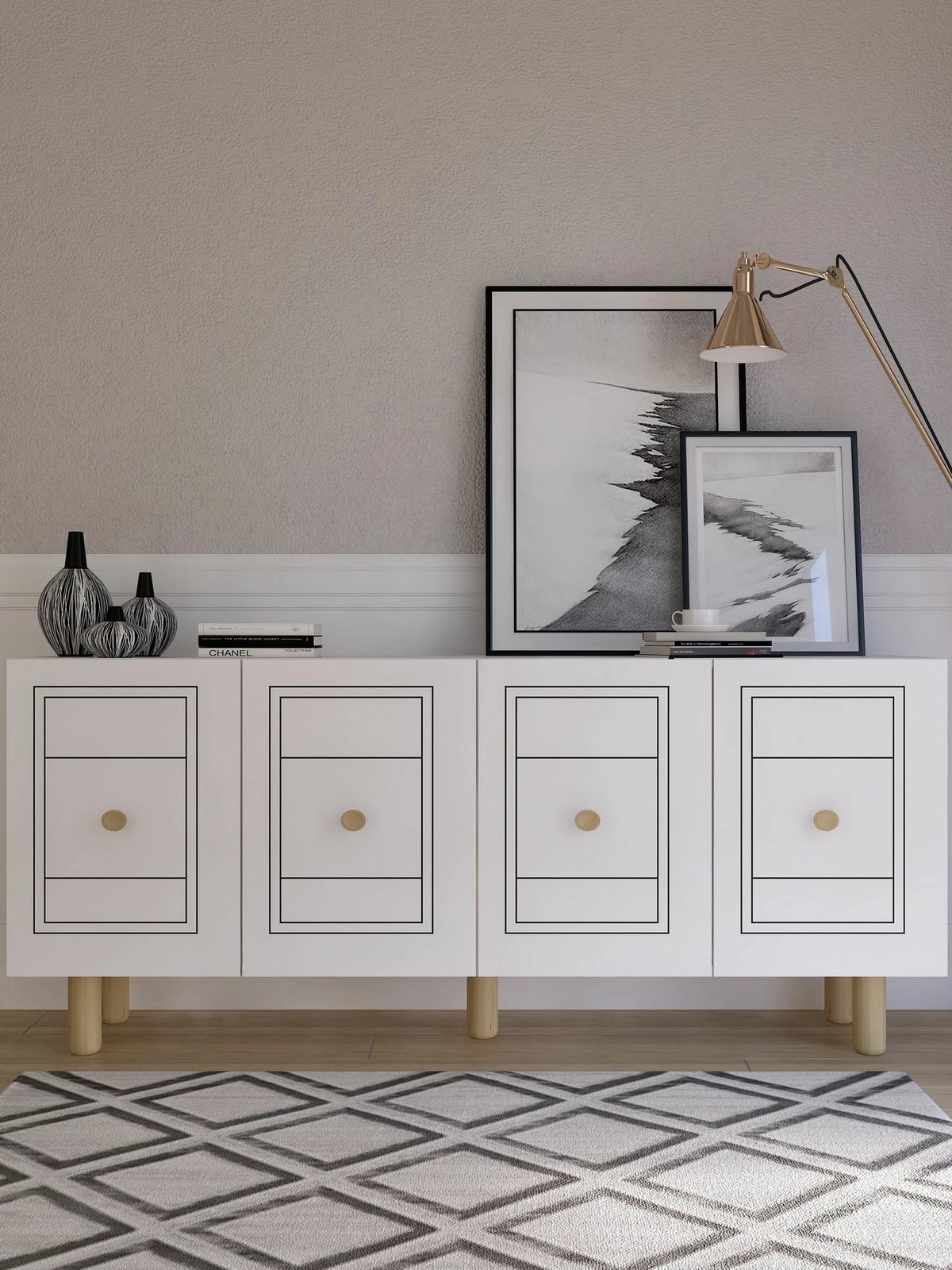 Konsolë Skye Decor, Dario Bohem, e bardhë