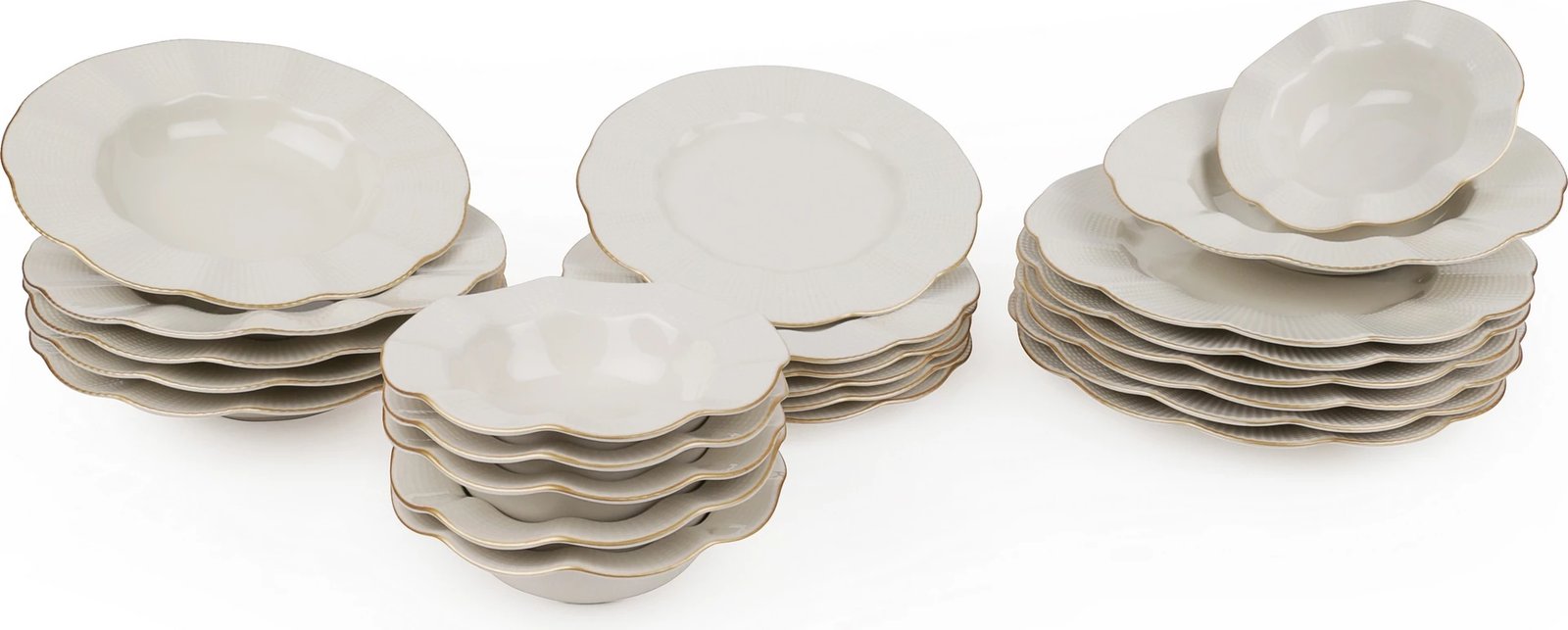 Set darke 24 pjesësh Hermia, krem dhe ar, MLN24Y2694R520
