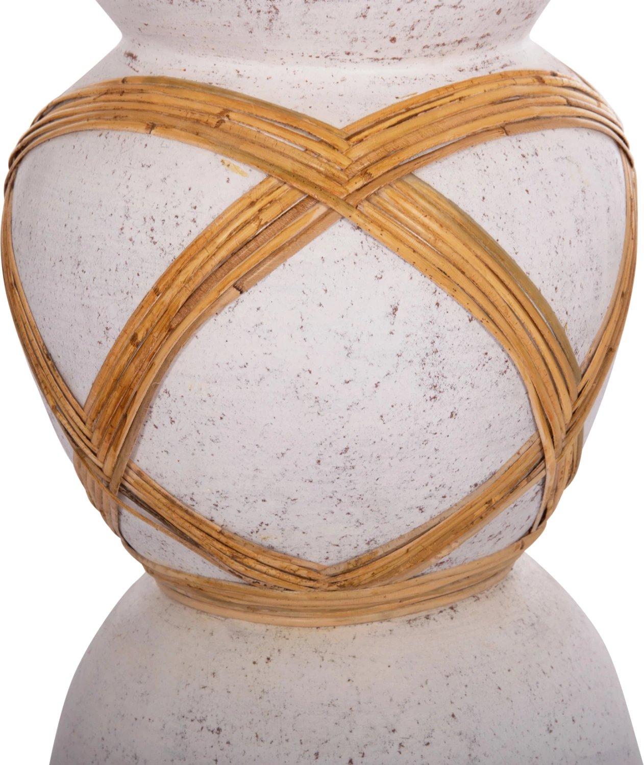 Vazo dekorative për dysheme MAYNARD, fibër-cement, e bardhë, ratan, FH4672.02L, 32x62.5cm