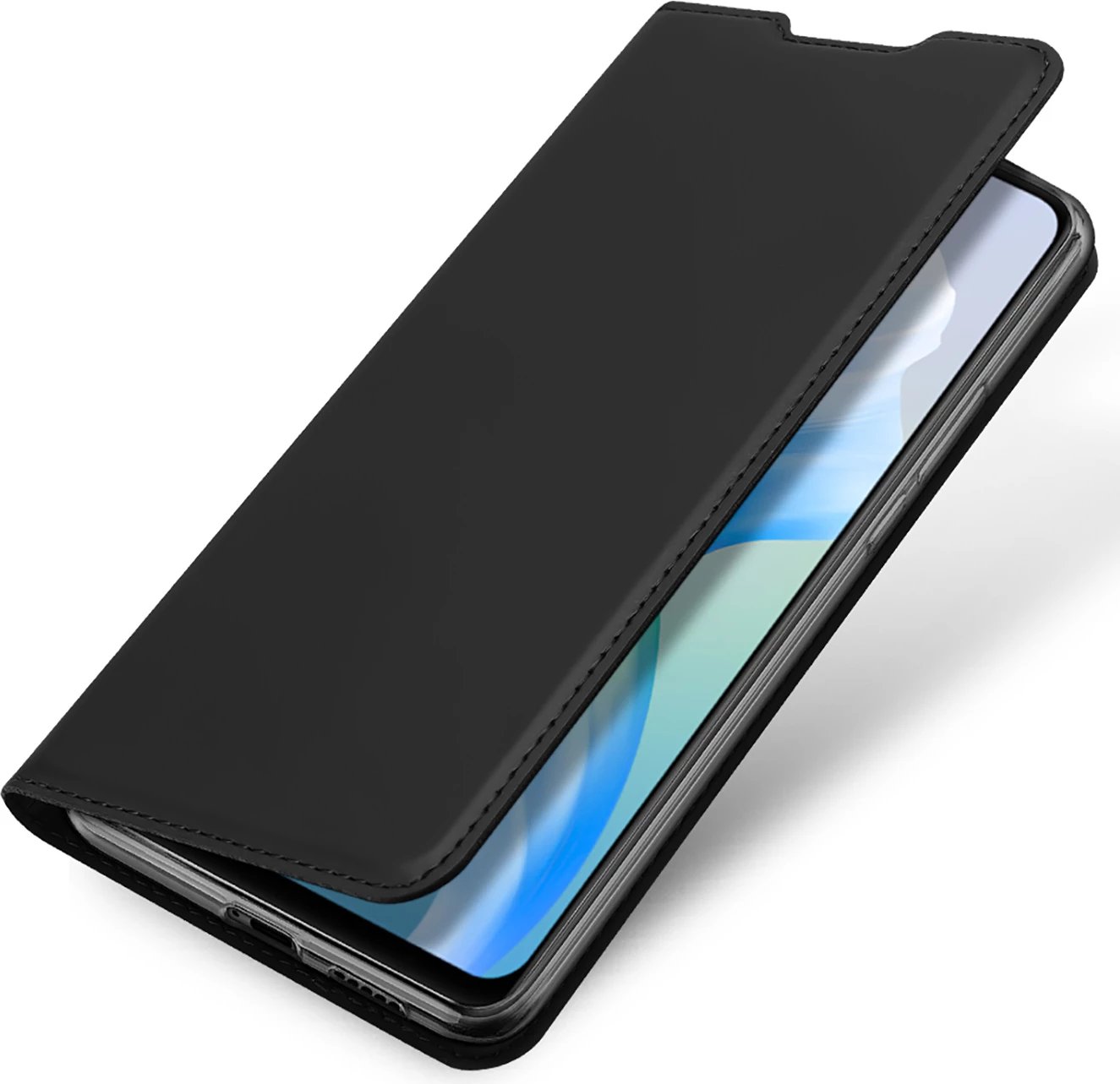 Mbështjellës Dux Ducis Skin Pro për Vivo V23e, me kapak, xhep kartelash dhe mbajtëse, e zezë