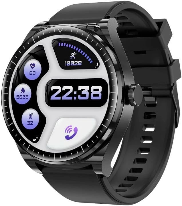 Smartwatch BlitzWolf BW-HW1 me kufje TWS, 1.53", 300mAh, i zi, set