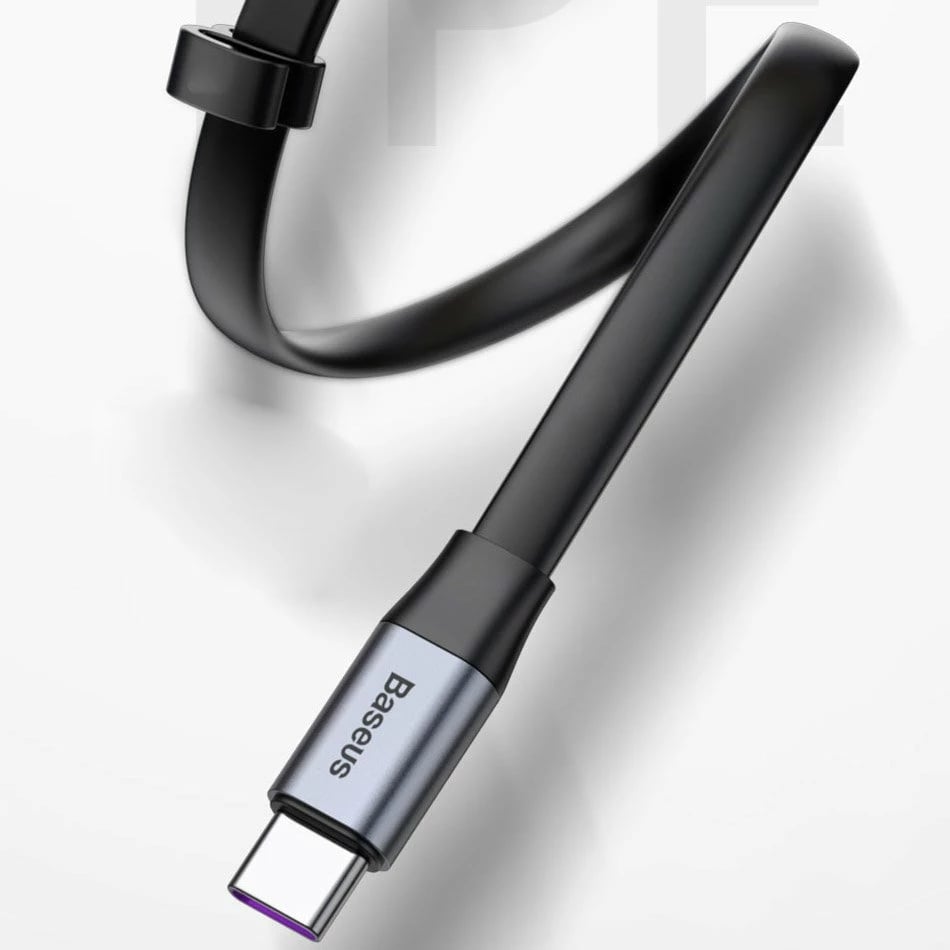 Kabllo USB-C Baseus Simple CATMBJ-BG1, 23cm, 40W, e zezë/argjendtë Kabllo USB-C Baseus Simple CATMBJ-BG1, 23cm, 40W, e zezë/argjendtë