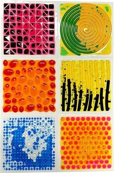 Set pllaka senzoriale Tullo, 6 copë, ngjyra të përziera