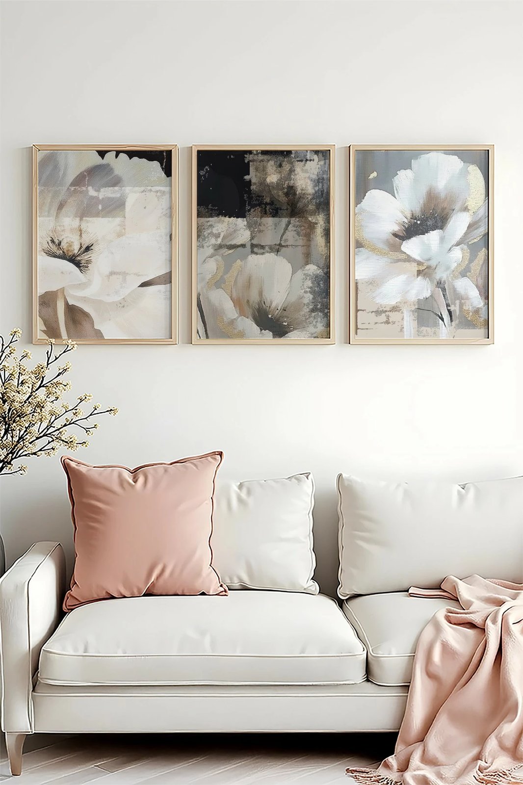 Set pikturash dekorative me kornizë, MDF, shumëngjyrëshe, Wallity Huhu480, 30x40cm (3 copë)