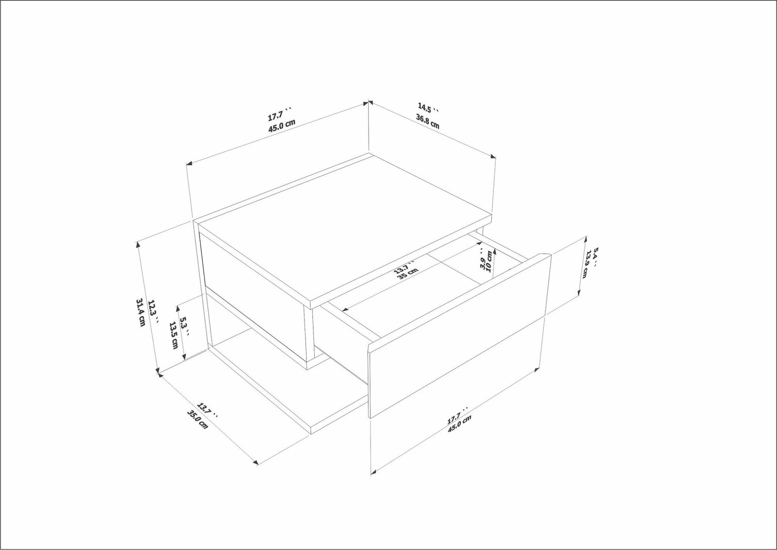Komodinë nate Skye Decor, ngjyrë Cordoba