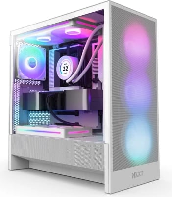 Kasë kompjuteri NZXT H5 Flow RGB (CC-H52FW-R1), e bardhë