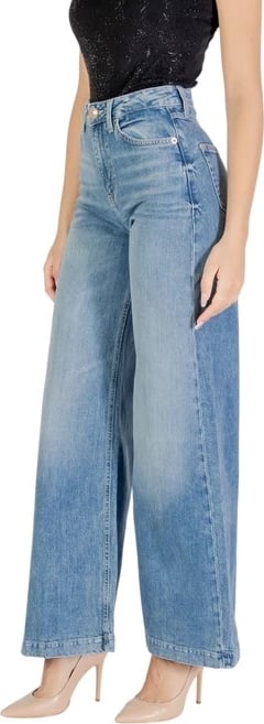 Jeans Guess femra, ngjyrë e kaltër e çelët