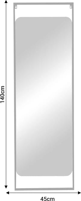 Pasqyrë Piza Inart, hekur e qelq, ngjyrë e zezë, 45x2x140cm