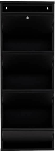 Dollap për këpucë, metalik, 4 pjesë, ngjyrë e zezë, Skye Decor