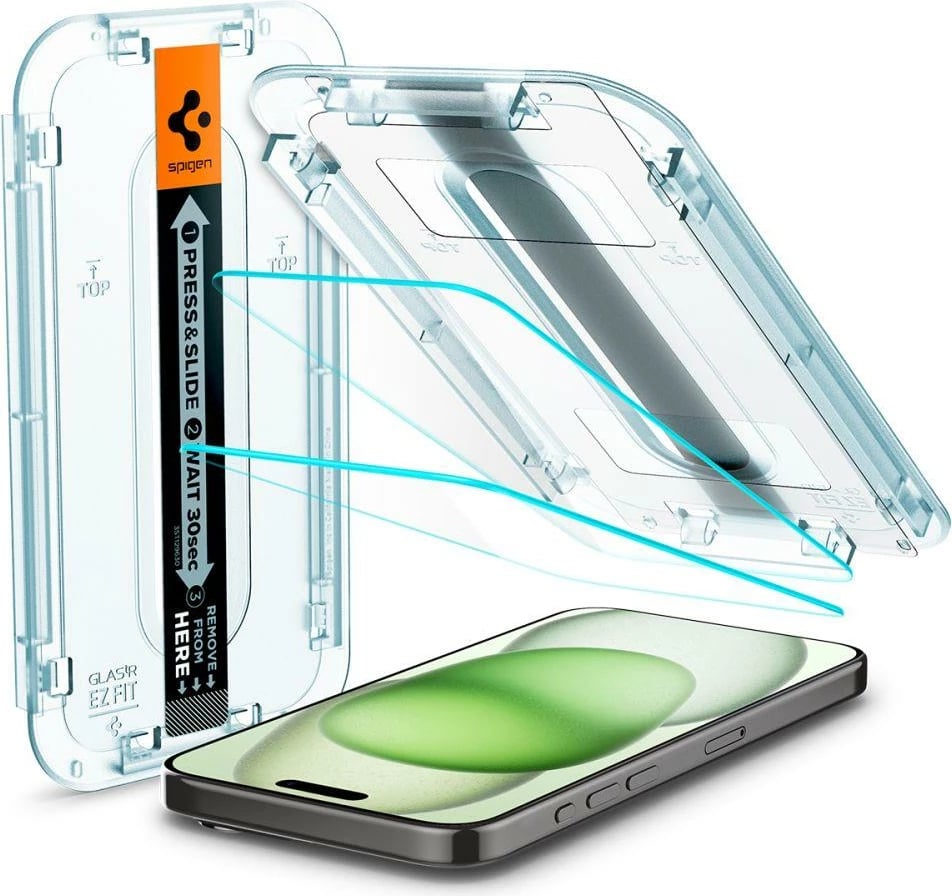 Xham mbrojtës Spigen Glas.tR EZ Fit për iPhone 15 Plus / 16 Plus, 2 copë, transparent