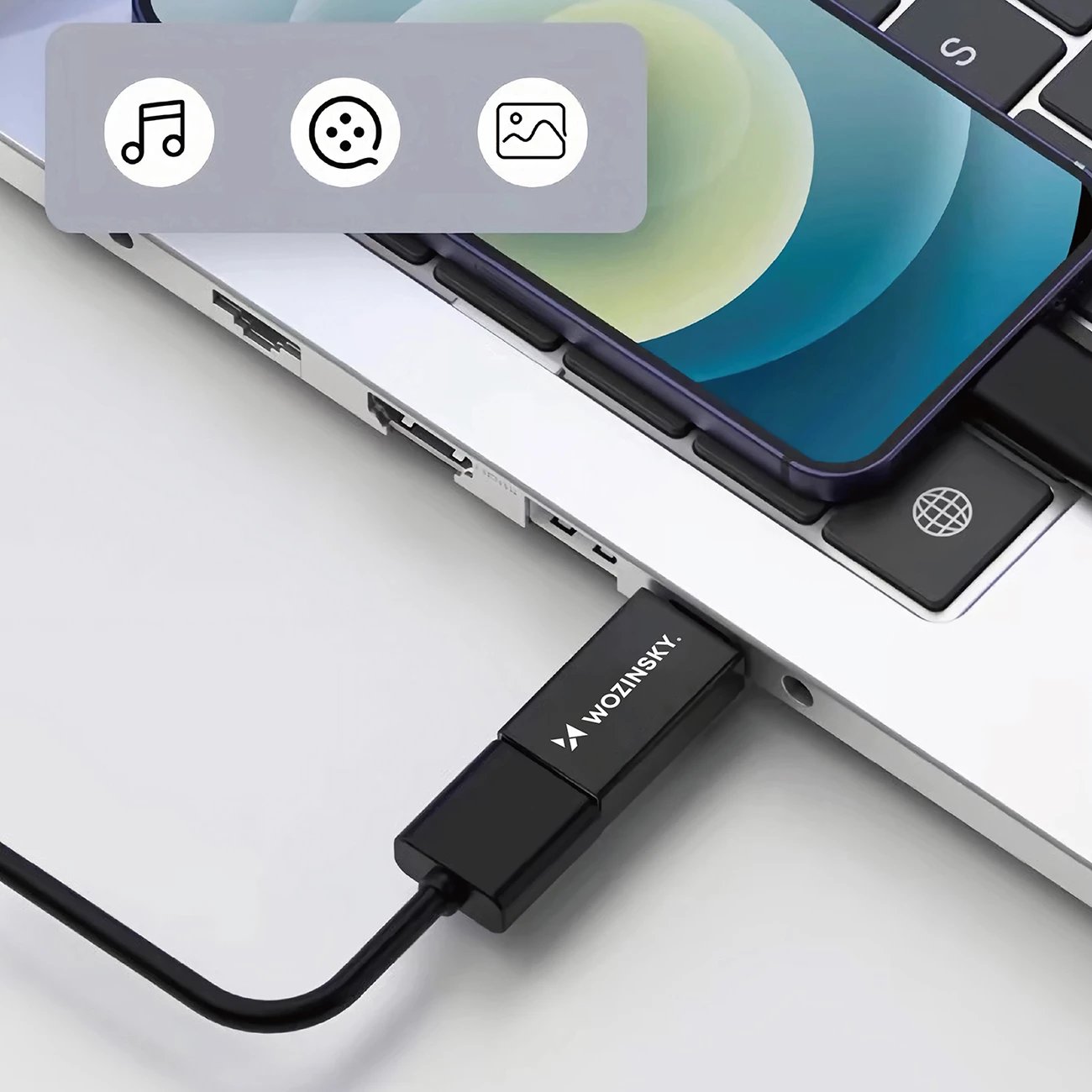 Adapter USB-C në USB-A Wozinsky W10GY1S, 10Gb/s, i zi