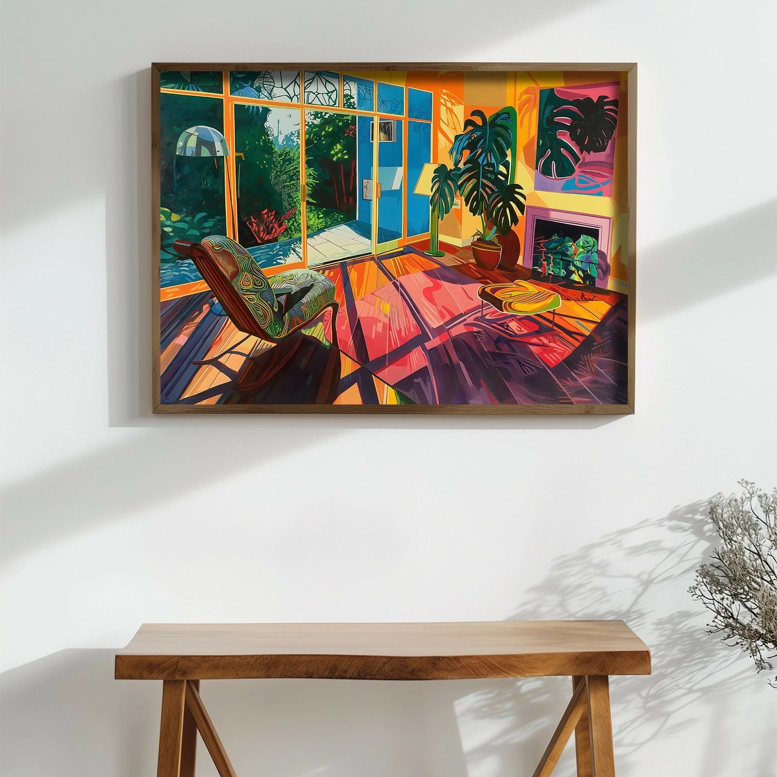 Pikturë dekorative me kornizë MDF, shumëngjyrëshe, Wallity, GE024-L