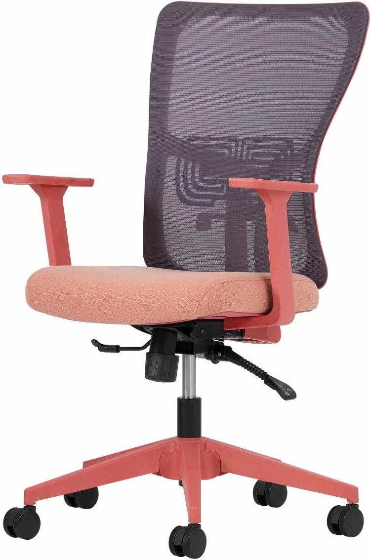 Karrige zyre Skye Decor, mbështetje mesit, 108 cm, ngjyrë salmon