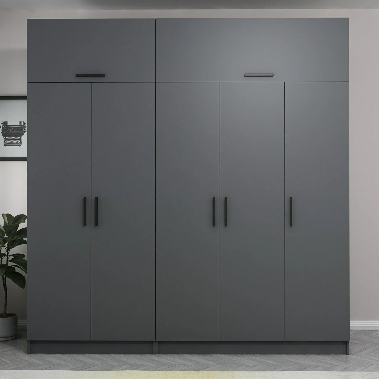 Dollap Skye Decor, ngjyrë antracit, 225x235x52cm