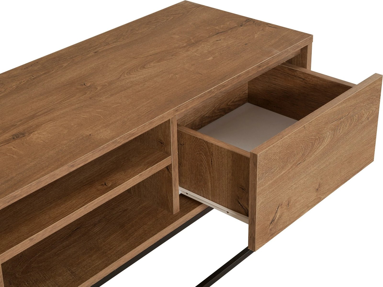 Set mobiljesh për dhomë dite, Skye Decor, Laxus Takım 4, ngjyrë arre dhe e zezë