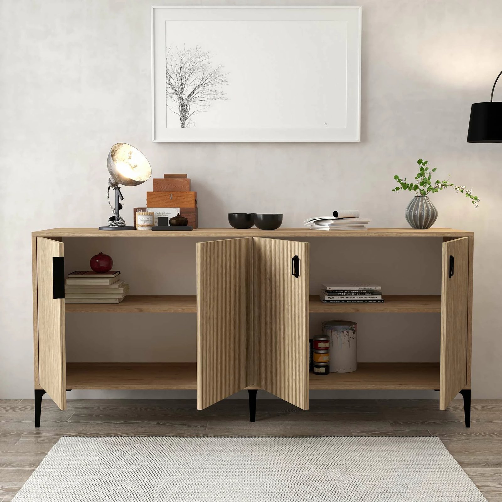 Konsol Skye Decor, ngjyrë lisi safir, 4004 Neva