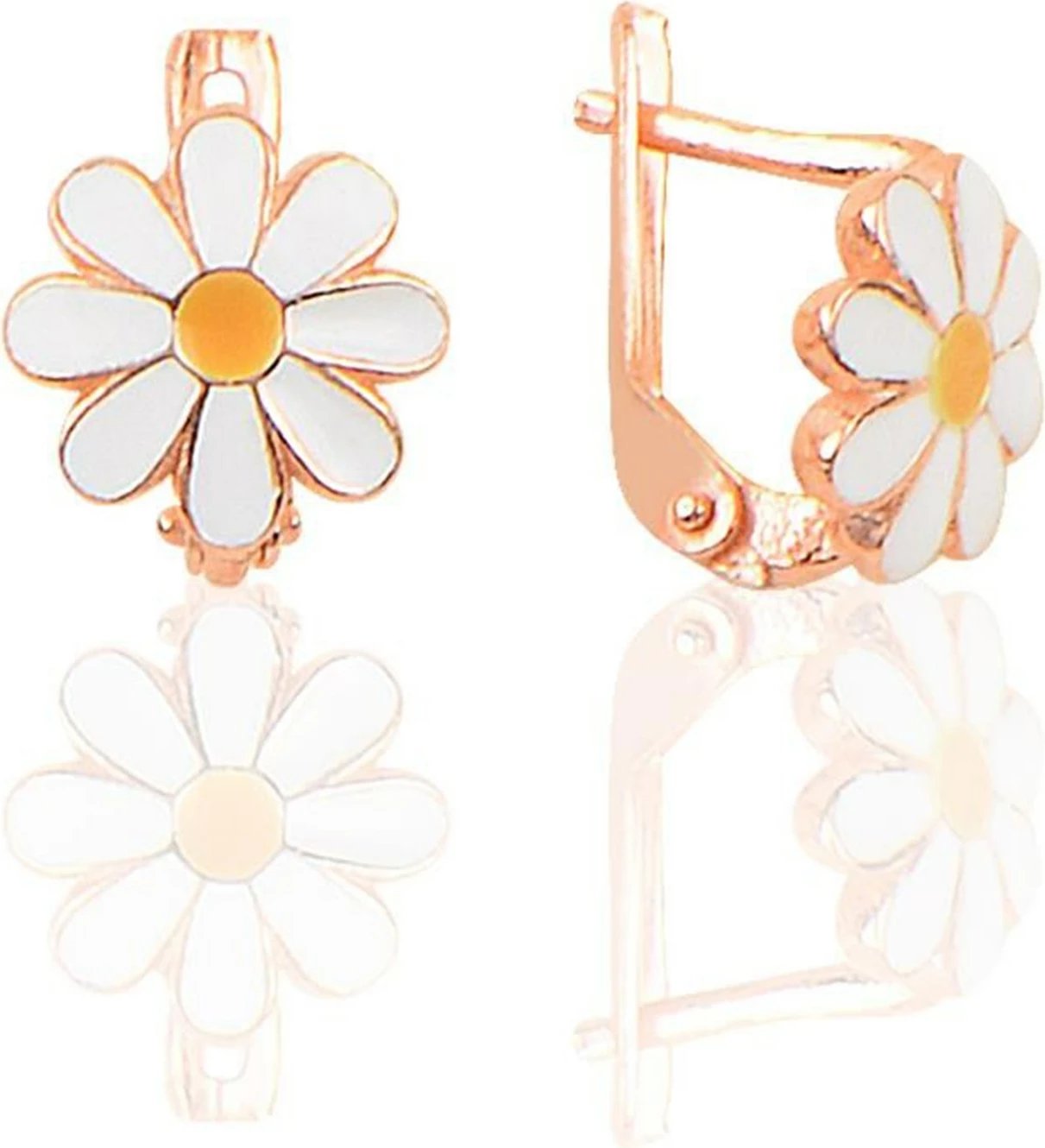 Vathë argjendi ngjyrë rozë gold, model lule, Jumeon 10221ROS