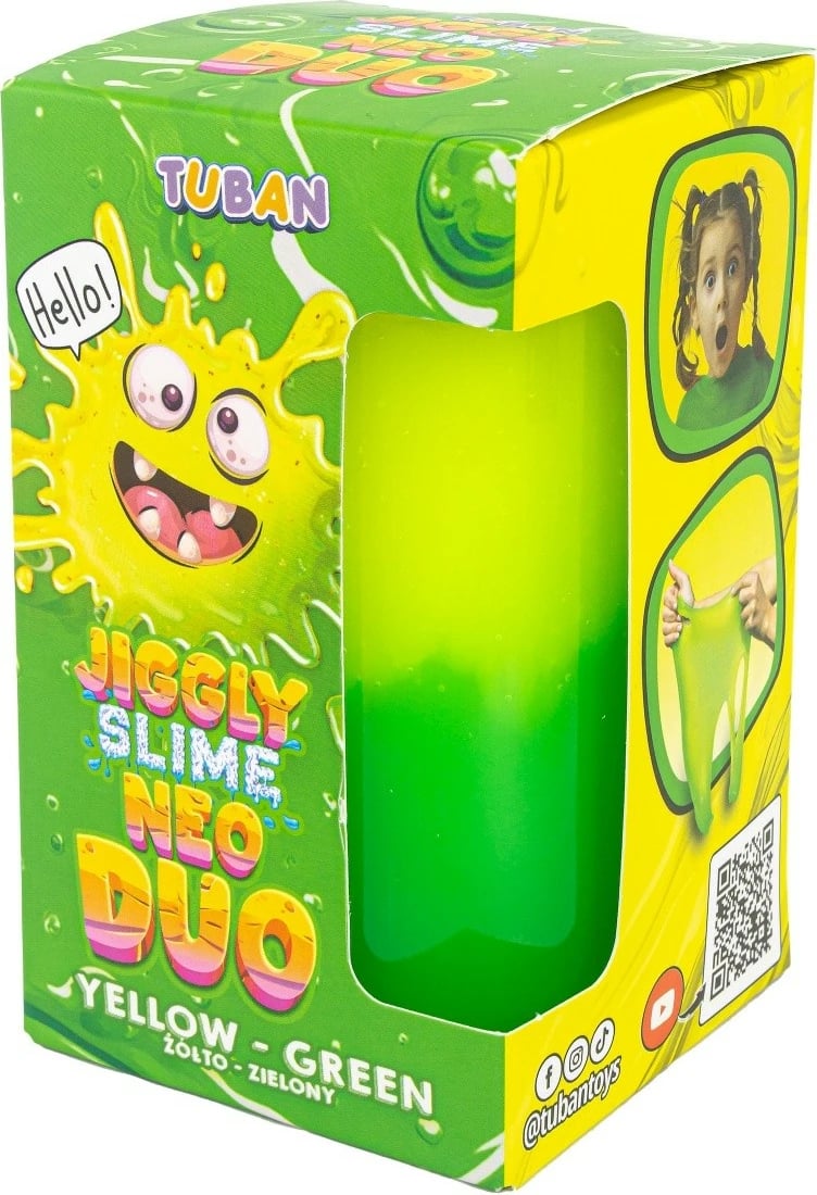 Slime TUBAN Jiggly Neo Duo, 430g, verdhë-gjelbër