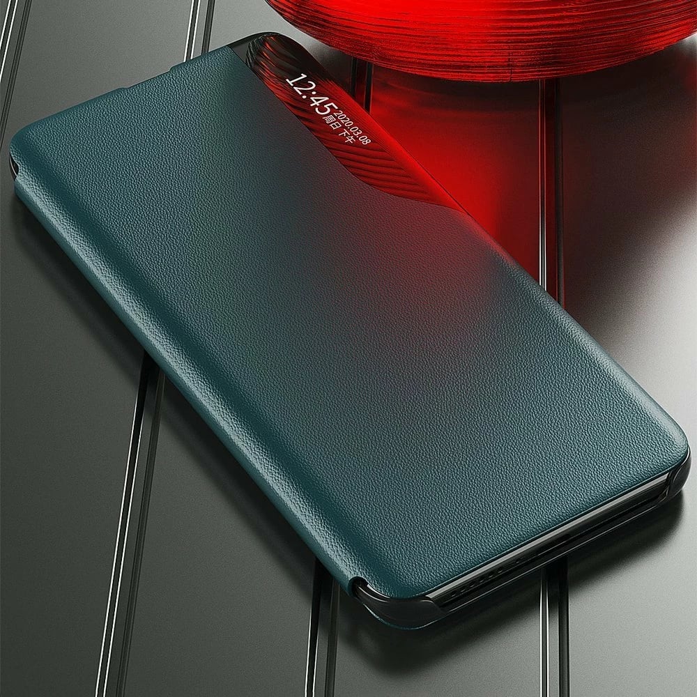 Mbështjellës Hurtel Eco Leather View Case për Xiaomi Poco F3 / Redmi K40 / K40 Pro / K40 Pro+, portokalli