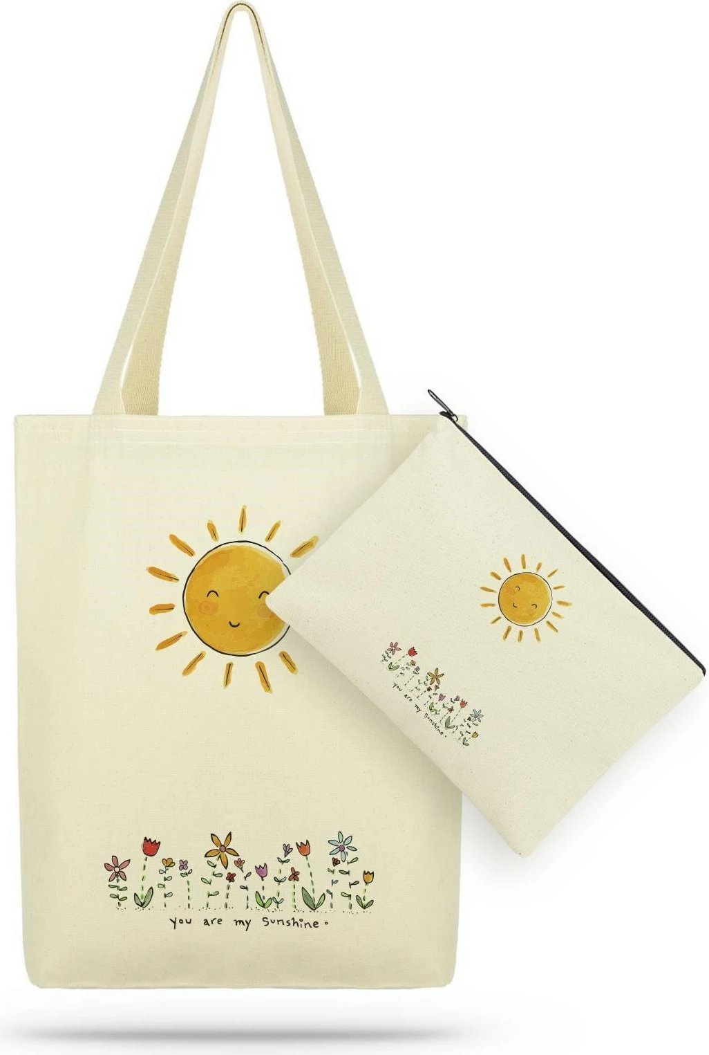 Set çantë tote me portofol, ngjyrë krem, Zoozie Bags, 35x40x8cm & 25x18cm