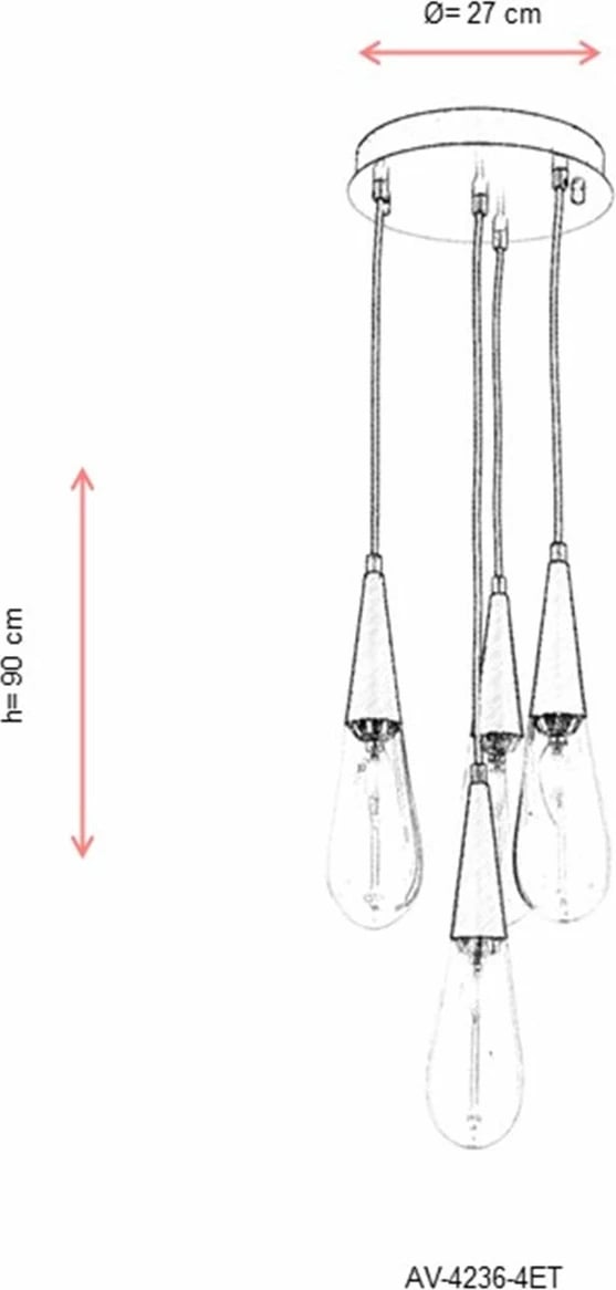 Llambë tavani Opviq, AV-4236-4ET, ngjyrë antike