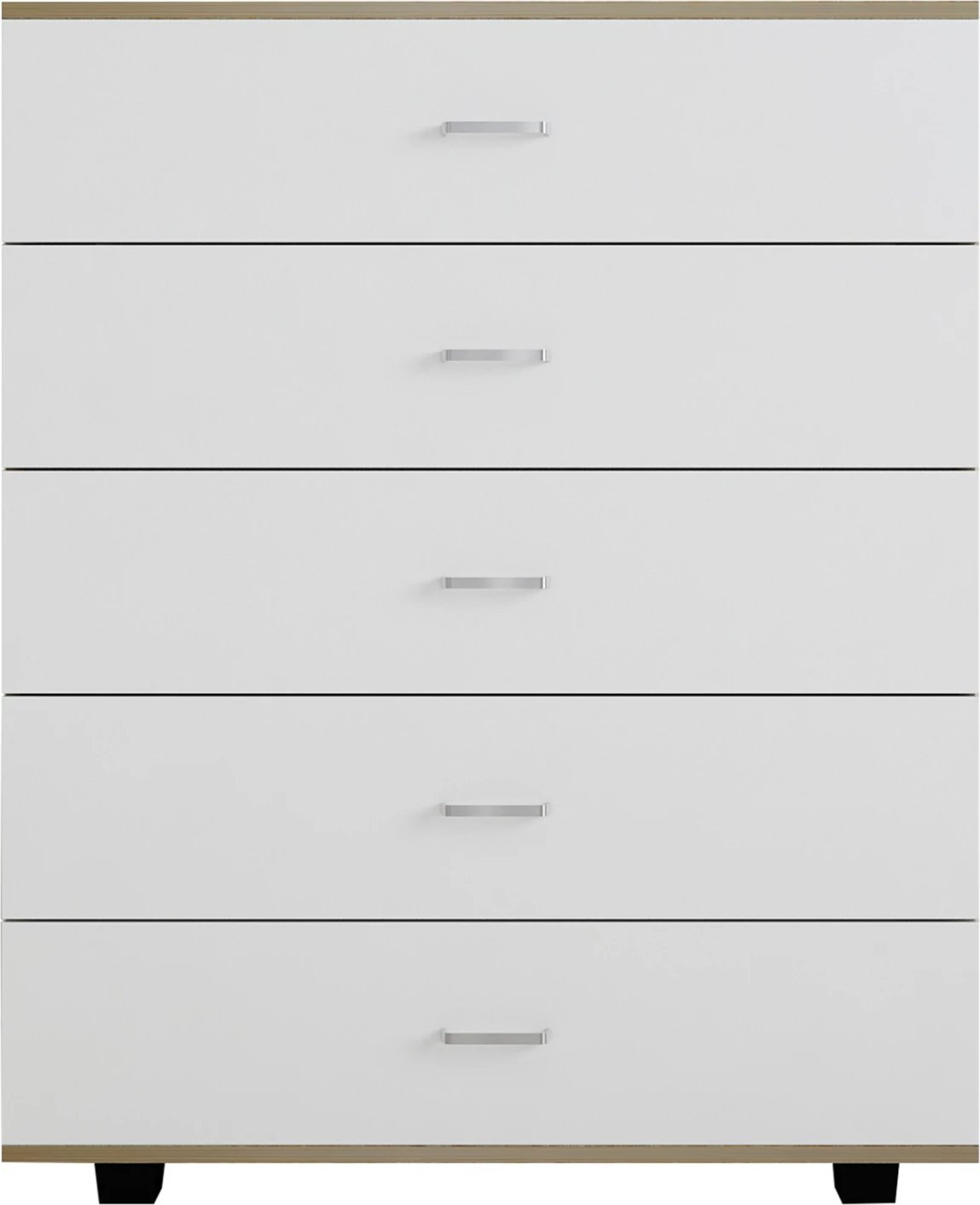 Komodinë melamine THORG FH8995.04 me 5 sirtarë, Sonama-Bardhë, 80Χ40Χ100H cm